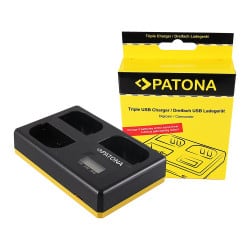 PATONA USB Triple Charger f. Canon LP-E6 EOS 5D 60D 60Da 6D 7D EOS70D EOS-70D LP-E6 Mark II incl. USB Type C Cable