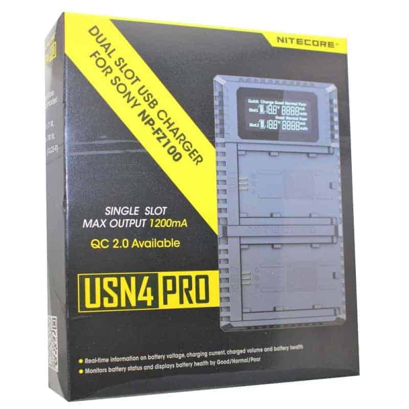 NITECORE USN4 CHARGEUR DOUBLE POUR SNY FZ100 (A7 III/RIII/RIV/9/9II/6600)