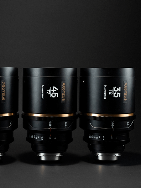 Objectif laowa 35mm T/2 proteus anamorphique 2x sur fond studio